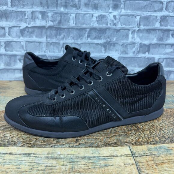 Hugo Boss Other - Hugo Boss Lighter 50388431 Black Casual Sneakers Shoes Lace up Mens Size 45 EU
